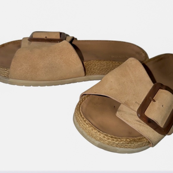 VINCE Grant Slide Suede Espadrille Sz 9 Sandal in Cappuccino Summer Vacation - Picture 14 of 14